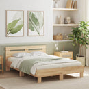 vidaXL sonoma tölgy színű szerelt fa ágykeret fejtámlával 120 x 190 cm