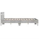 vidaXL betonszürke szerelt fa ágykeret fejtámlával 120x190 cm