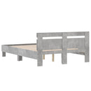 vidaXL betonszürke szerelt fa ágykeret fejtámlával 120x190 cm