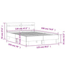 vidaXL betonszürke szerelt fa ágykeret fejtámlával 120x190 cm