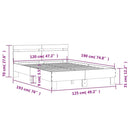 vidaXL füstös tölgy színű szerelt fa ágykeret fejtámlával 120x190 cm