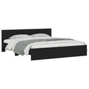 vidaXL fekete ágykeret fejtámlával 200 x 200 cm