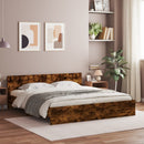 vidaXL füstös tölgy színű ágykeret fejtámlával 160 x 200 cm