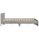 vidaXL szürke sonoma tölgy színű ágykeret fejtámlával 160 x 200 cm