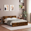 vidaXL füstös tölgy színű ágykeret fejtámlával 150 x 200 cm