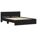 vidaXL fekete ágykeret fejtámlával 140 x 190 cm
