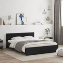 vidaXL fekete ágykeret fejtámlával 140 x 190 cm