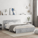 vidaXL betonszürke ágykeret fejtámlával 140 x 190 cm