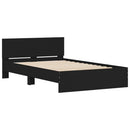 vidaXL fekete ágykeret fejtámlával 135 x 190 cm