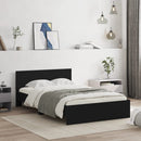 vidaXL fekete ágykeret fejtámlával 135 x 190 cm