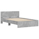 vidaXL betonszürke ágykeret fejtámlával 135 x 190 cm
