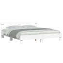 vidaXL fehér ágykeret fejtámlával és LED-del 200 x 200 cm