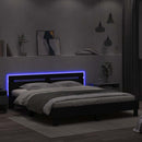 vidaXL fekete ágykeret fejtámlával és LED-del 180 x 200 cm