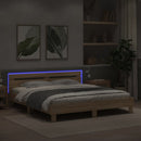 vidaXL sonoma tölgy színű ágykeret fejtámlával és LED-del 180 x 200 cm