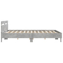 vidaXL betonszürke ágykeret fejtámlával és LED-del 180 x 200 cm