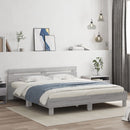 vidaXL szürke sonoma színű ágykeret fejtámlával és LED-del 180x200 cm