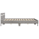 vidaXL szürke sonoma színű ágykeret fejtámlával és LED-del 180x200 cm