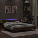 vidaXL barna tölgy színű ágykeret fejtámlával és LED-del 180 x 200 cm