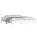vidaXL fehér ágykeret fejtámlával és LED-del 160 x 200 cm