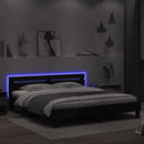 vidaXL fekete ágykeret fejtámlával és LED-del 160 x 200 cm
