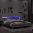 vidaXL szürke sonoma színű ágykeret fejtámlával és LED-del 160x200 cm