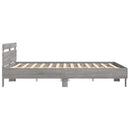 vidaXL szürke sonoma színű ágykeret fejtámlával és LED-del 160x200 cm
