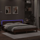vidaXL barna tölgy színű ágykeret fejtámlával és LED-del 160 x 200 cm