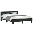 vidaXL fekete ágykeret LED-es matrac nélkül 150 x 200 cm