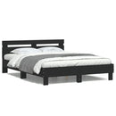 vidaXL fekete ágykeret LED-es matrac nélkül 150 x 200 cm