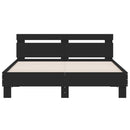 vidaXL fekete ágykeret LED-es matrac nélkül 150 x 200 cm