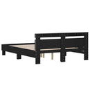 vidaXL fekete ágykeret LED-es matrac nélkül 150 x 200 cm