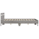 vidaXL szürke sonoma színű ágykeret fejtámlával és LED-del 150x200 cm