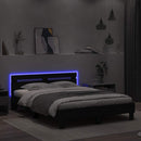vidaXL fekete ágykeret fejtámlával és LED-del 140 x 200 cm