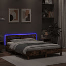 vidaXL barna tölgy színű ágykeret fejtámlával és LED-del 140x200 cm