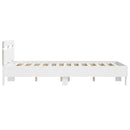 vidaXL fehér ágykeret fejtámlával és LED-del 120 x 200 cm