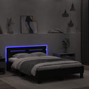 vidaXL fekete ágykeret fejtámlával és LED-del 120 x 200 cm