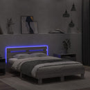 vidaXL szürke sonoma színű ágykeret fejtámlával és LED-del 120x200 cm