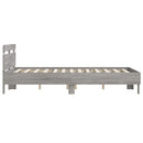 vidaXL szürke sonoma színű ágykeret fejtámlával és LED-del 120x200 cm
