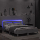 vidaXL fehér ágykeret fejtámlával és LED-del 140 x 190 cm