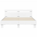 vidaXL fehér ágykeret fejtámlával és LED-del 140 x 190 cm