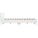vidaXL fehér ágykeret fejtámlával és LED-del 140 x 190 cm