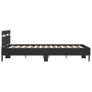 vidaXL fekete ágykeret fejtámlával és LED-del 140 x 190 cm