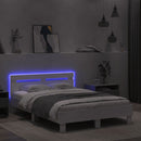 vidaXL fehér ágykeret fejtámlával és LED-del 135 x 190 cm