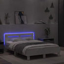 vidaXL fehér ágykeret fejtámlával és LED-del 135 x 190 cm