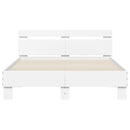 vidaXL fehér ágykeret fejtámlával és LED-del 135 x 190 cm