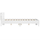 vidaXL fehér ágykeret fejtámlával és LED-del 135 x 190 cm