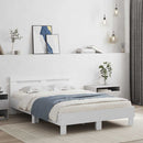 vidaXL fehér ágykeret fejtámlával és LED-del 135 x 190 cm