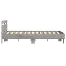 vidaXL szürke sonoma színű ágykeret fejtámlával és LED-del 135x190 cm