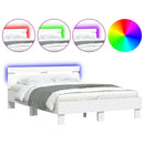 vidaXL fehér ágykeret fejtámlával és LED-del 120 x 190 cm