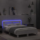 vidaXL fehér ágykeret fejtámlával és LED-del 120 x 190 cm